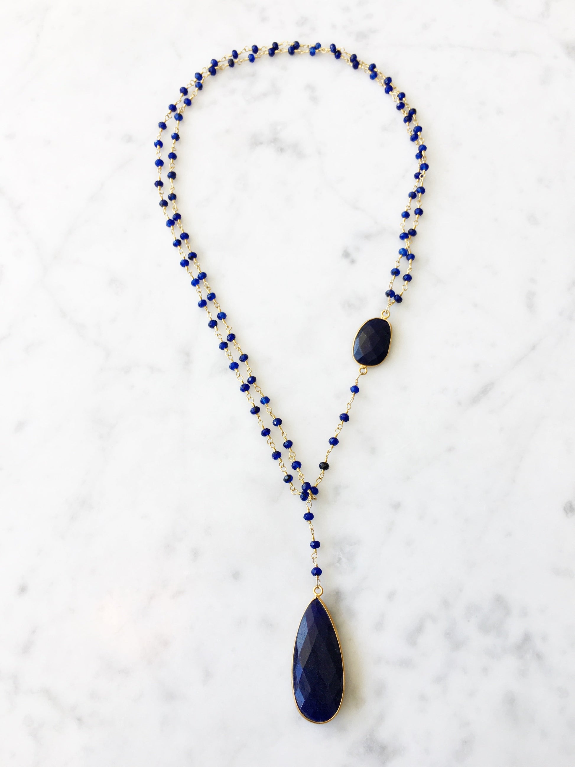 Diana Montecito Sapphire Necklace with Drop