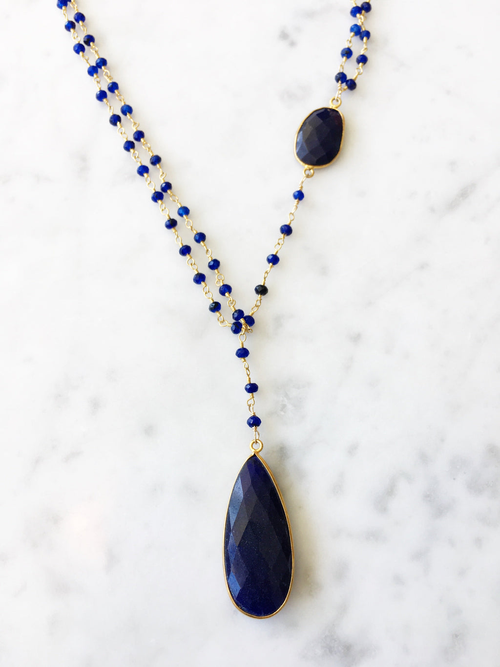 Diana Montecito Sapphire Necklace with Drop