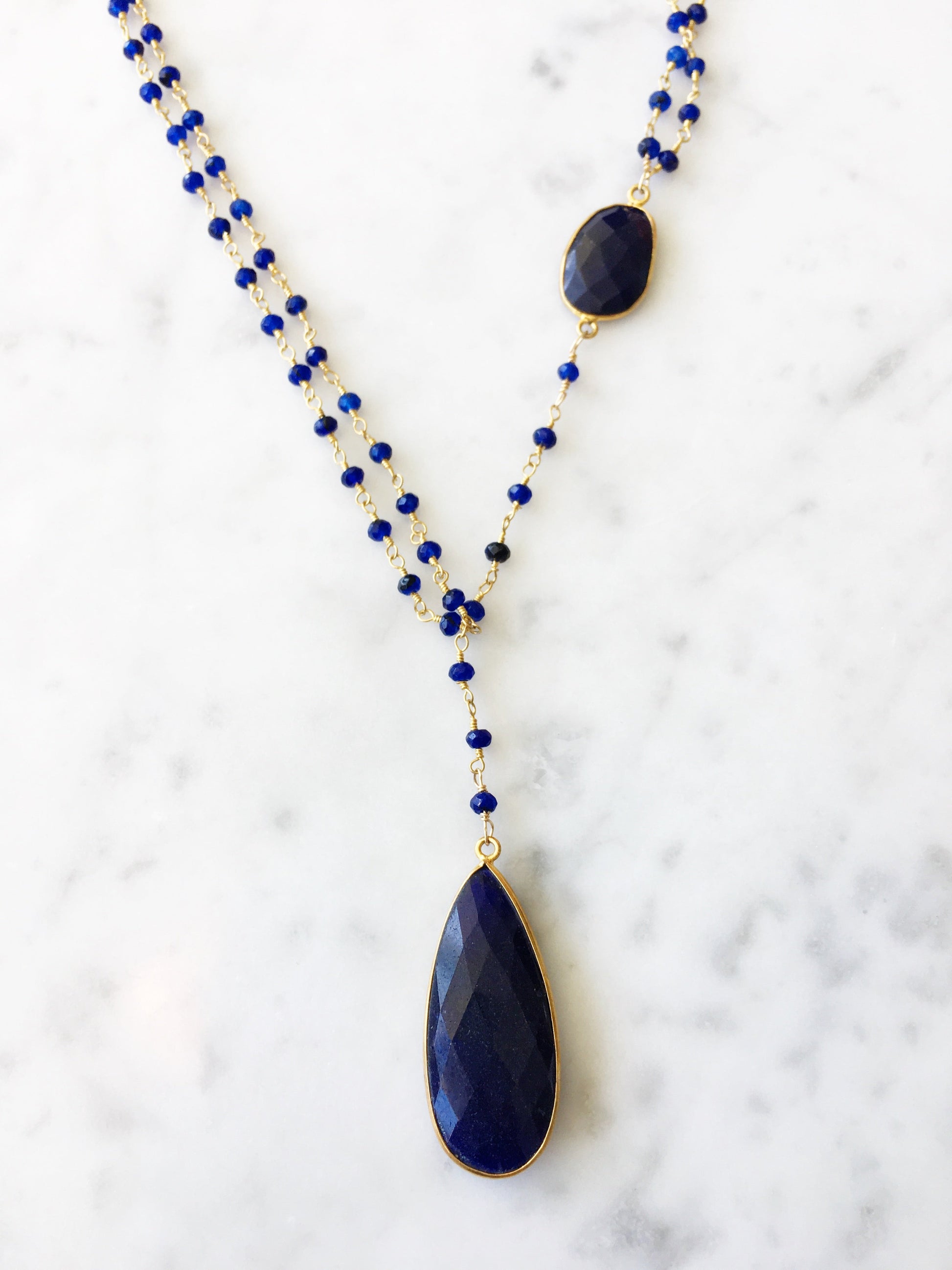 Diana Montecito Sapphire Necklace with Drop