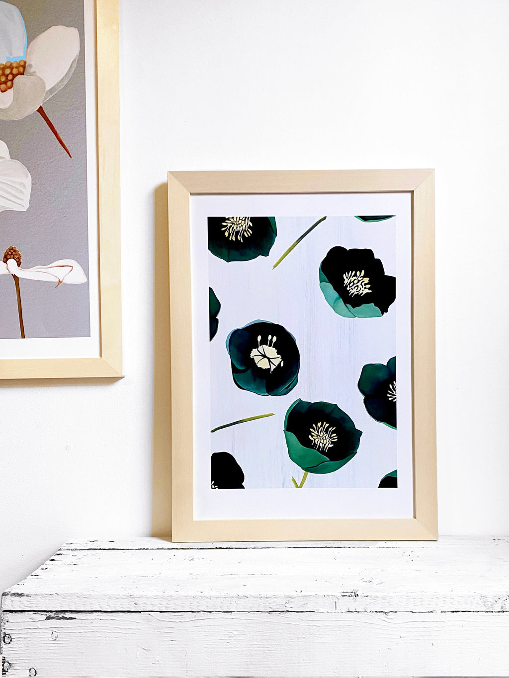 Green Winter Rose Art Print on Archival Paper
