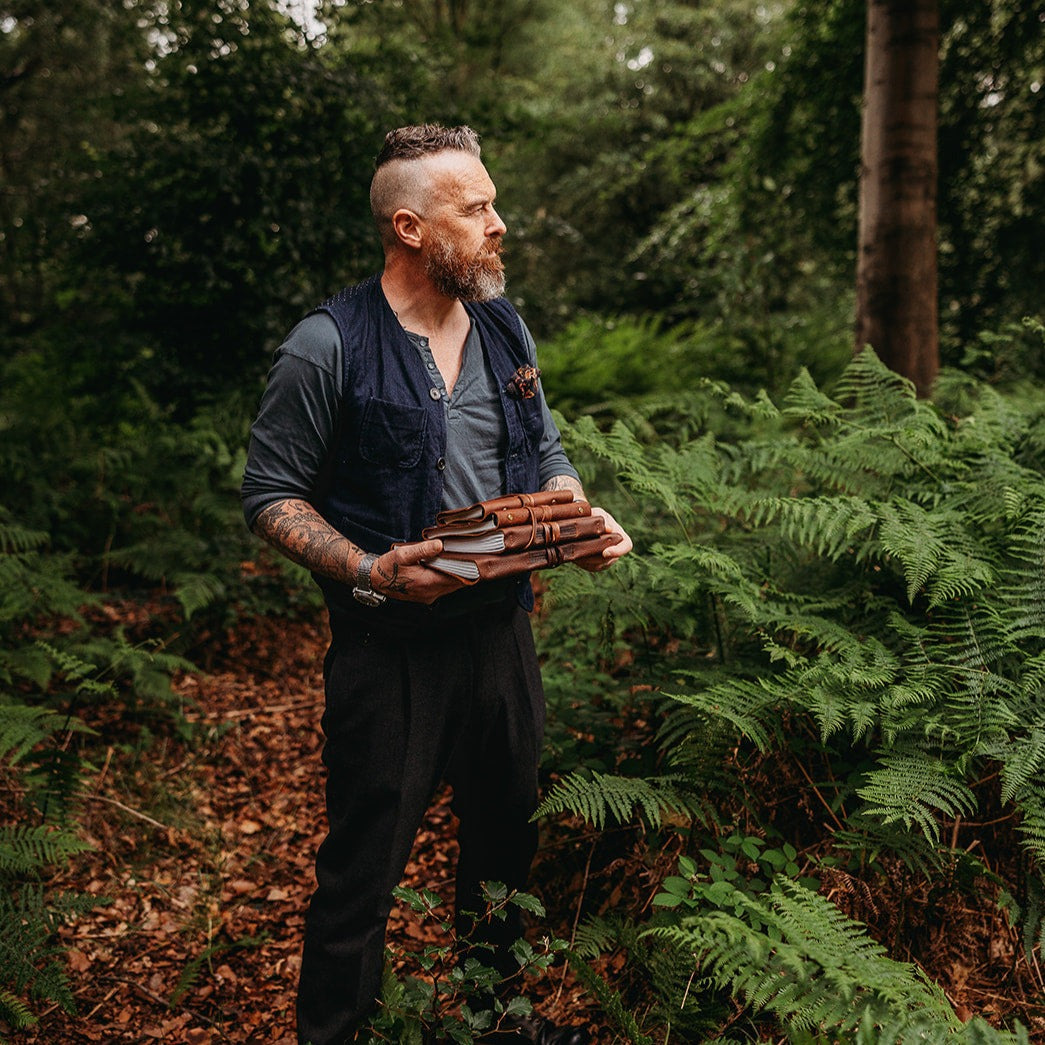 Brown Leather Journal with Pebble Grain Finish