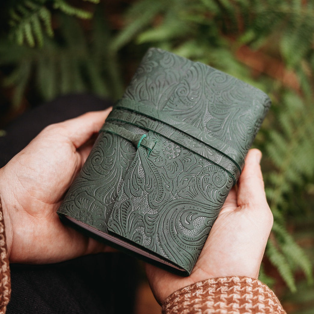 Evergreen Botanical Leather Journal