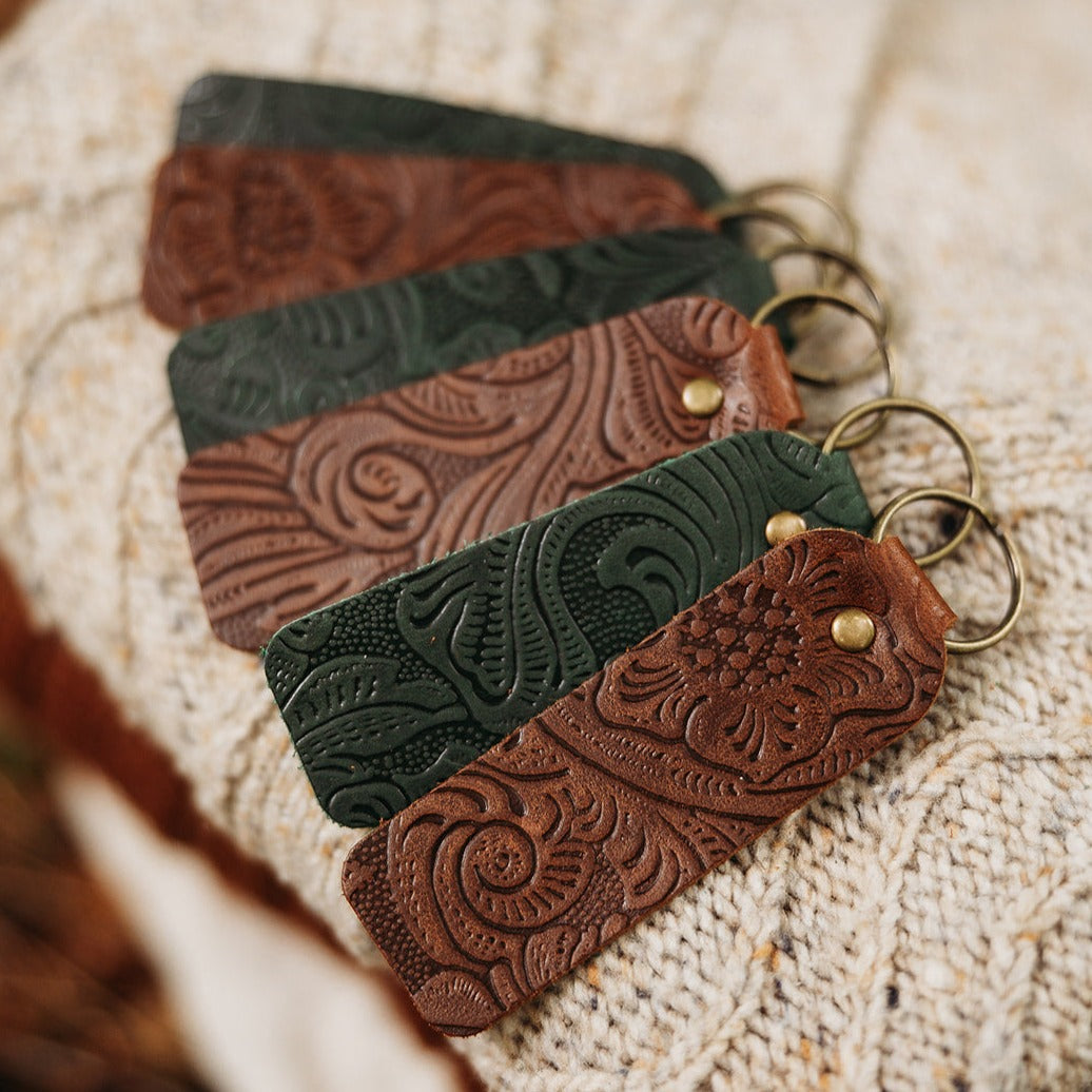 Botanical Leather Keyring