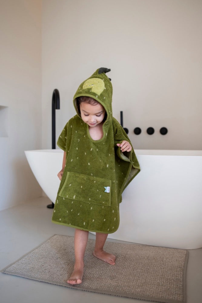 Organic Cotton Hooded Poncho for Kids – Soft & Fun Animal Design by Trixie Baby at brixbailey.com