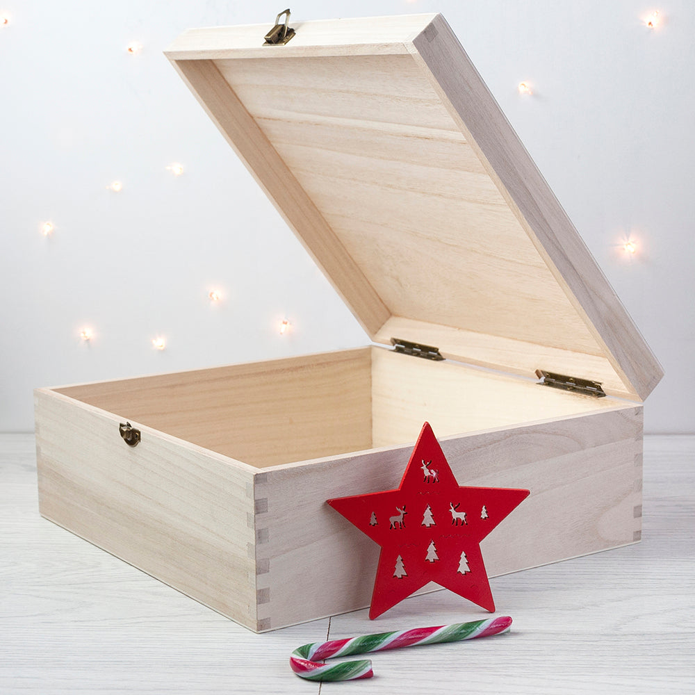 Personalised Festive Woodland Red Christmas Eve Box