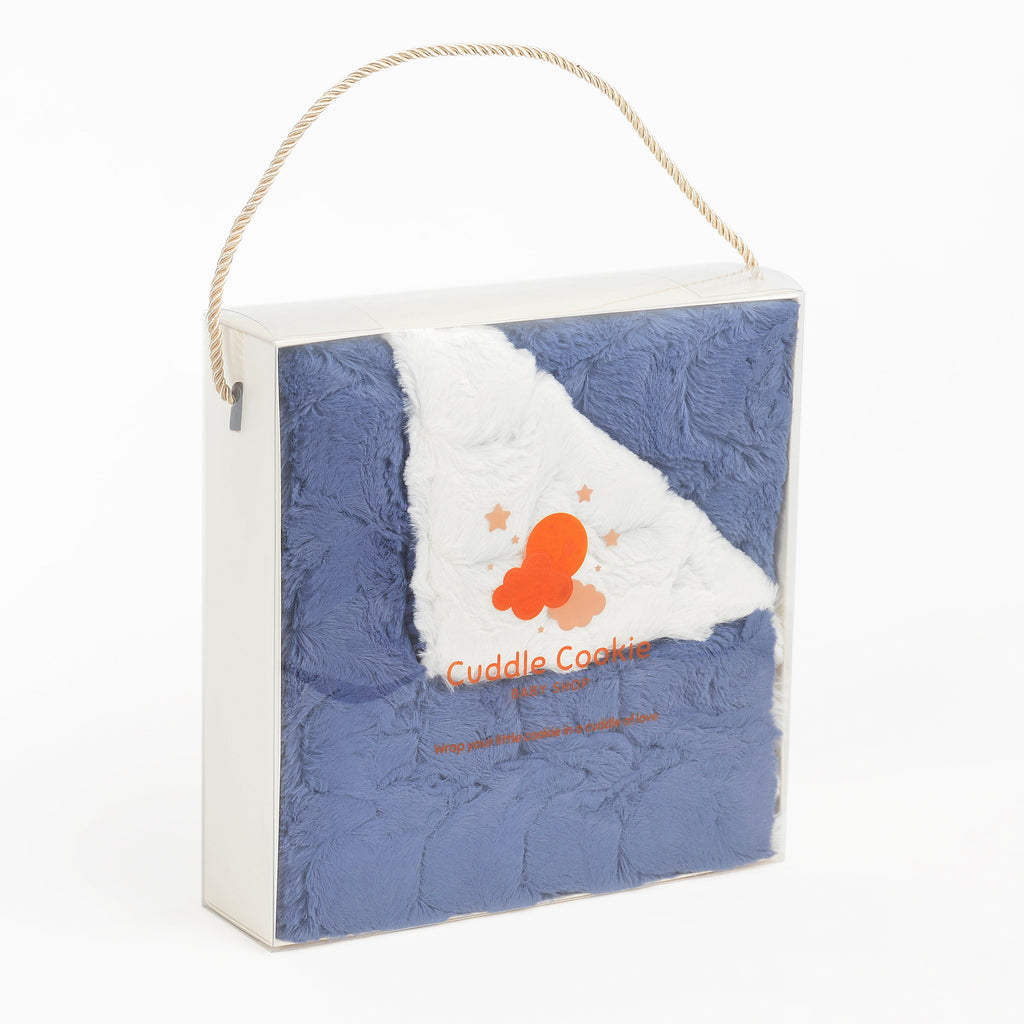 Super Cozy Blue Zig-Zag Fur Blanket