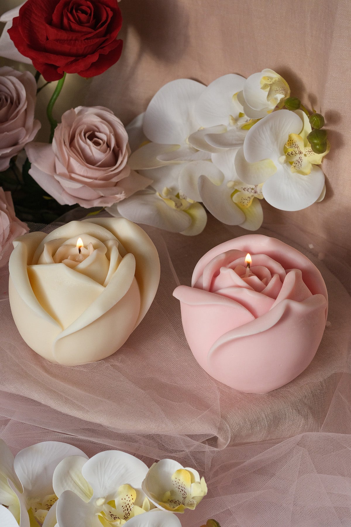 Large Rose Shaped Candle