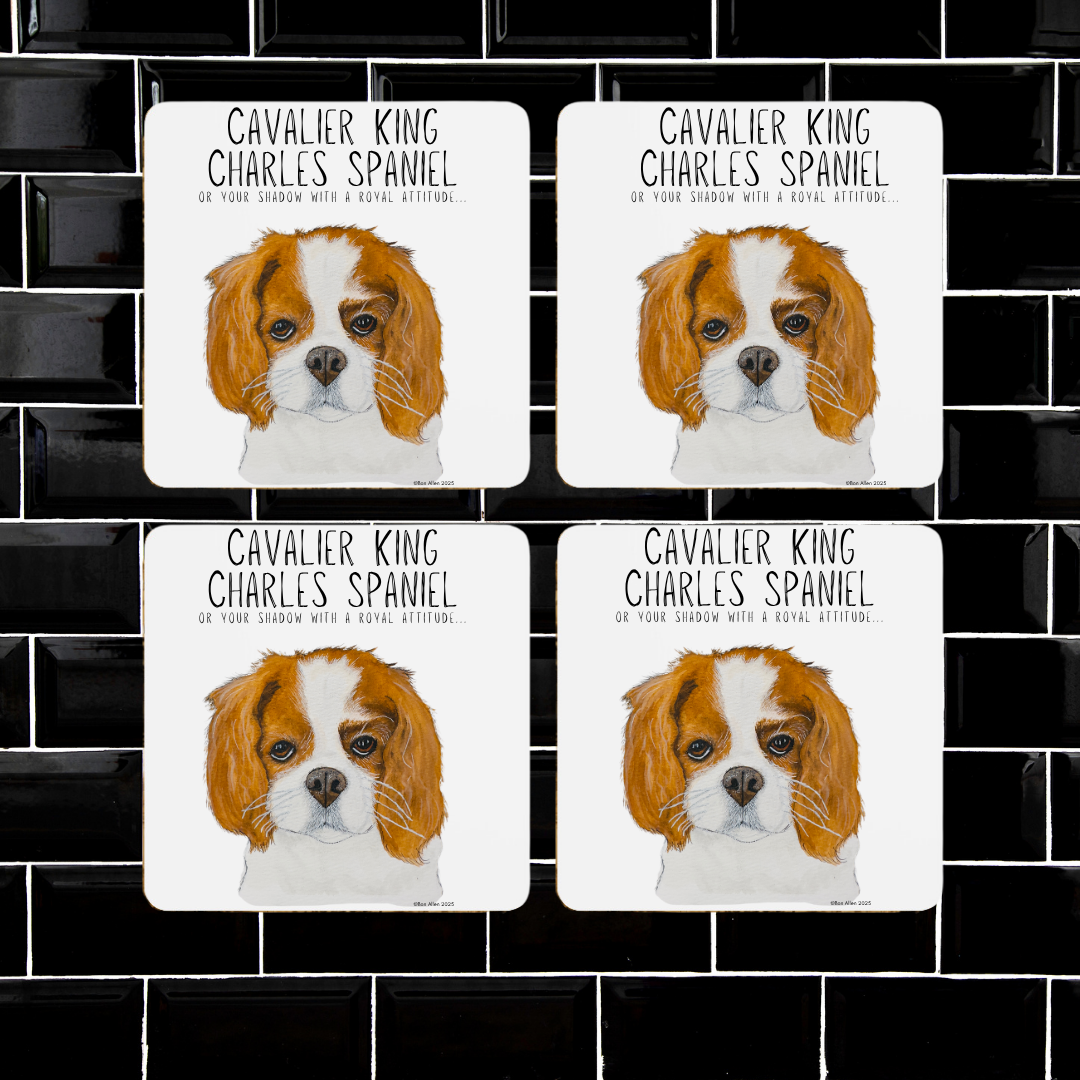 Royal Paws: Cavalier King Charles Spaniel Coaster Set of 4