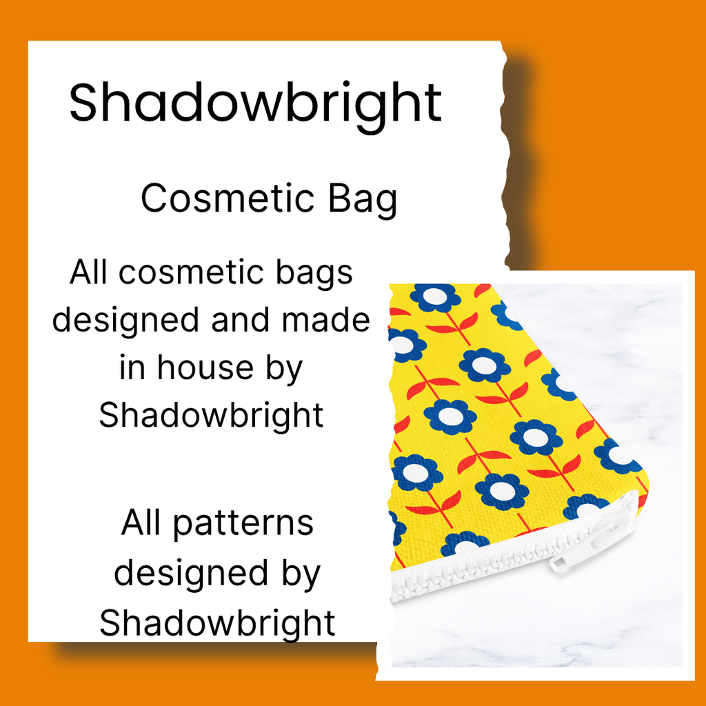 Handmade Orange Retro Rainbow Cosmetic Bag – Zip Pouch Makeup Bag by Shadowbright