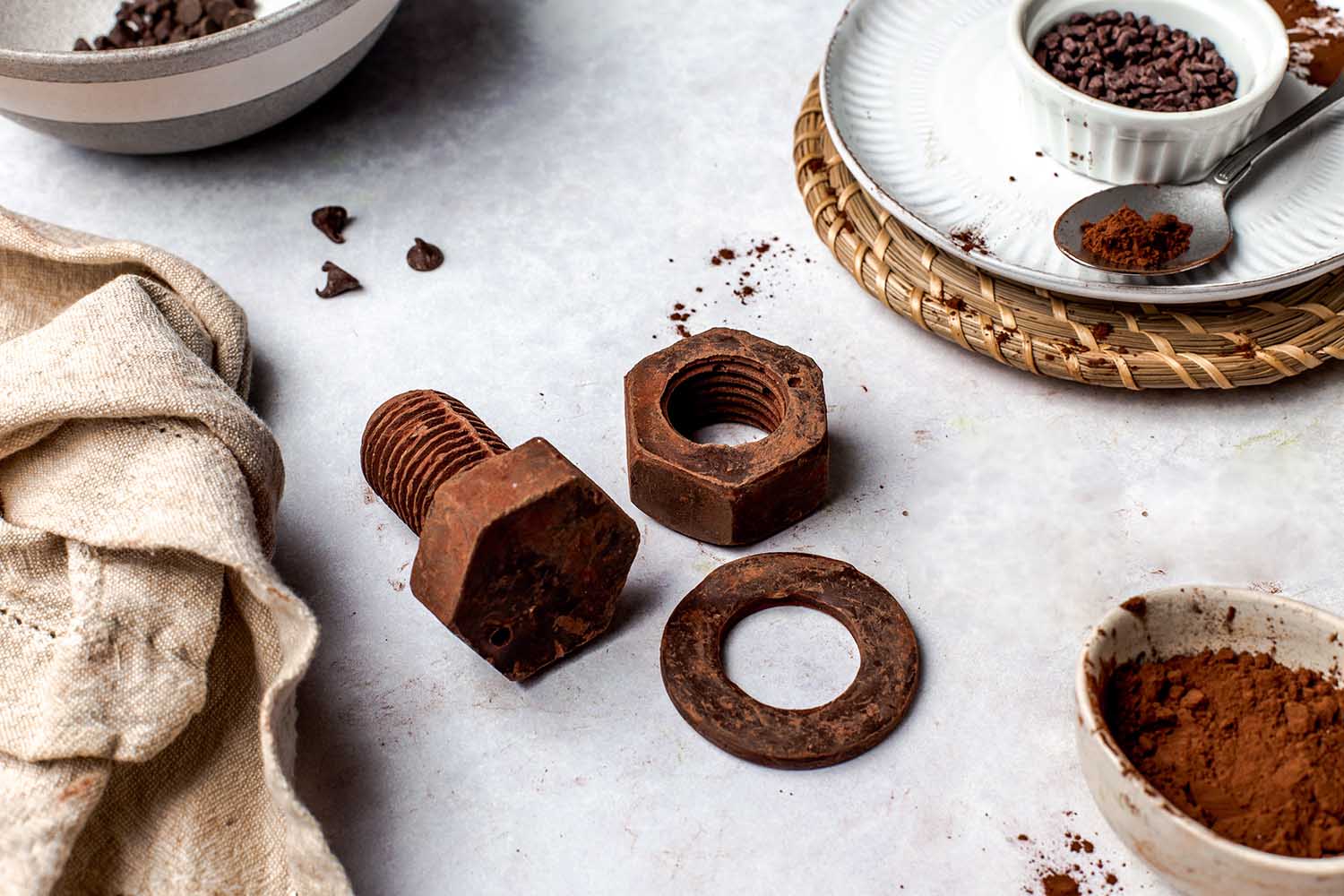 Large Working Chocolate Nut, Bolt & Washer Gift Box