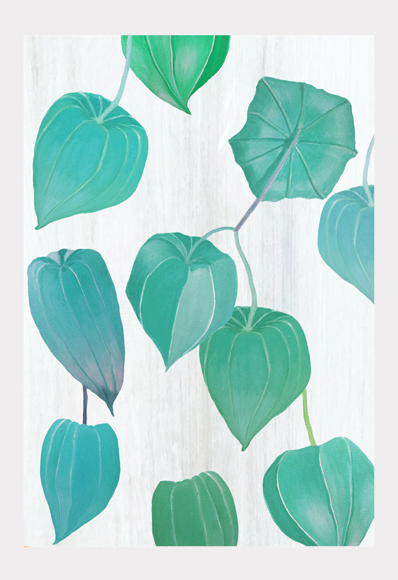 Aqua Chinese Lanterns on Snow Art Print