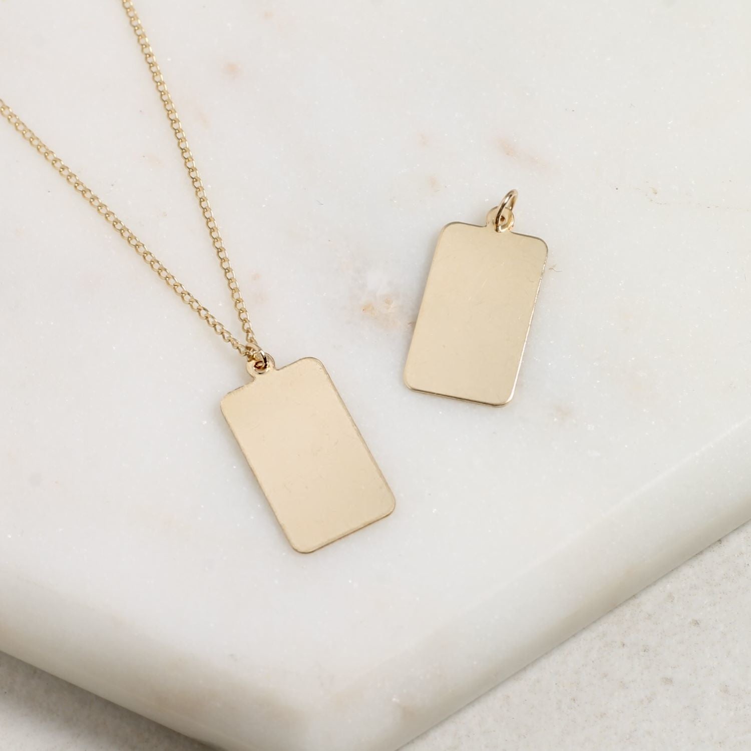 Large Rectangle Tag Engravable Pendant