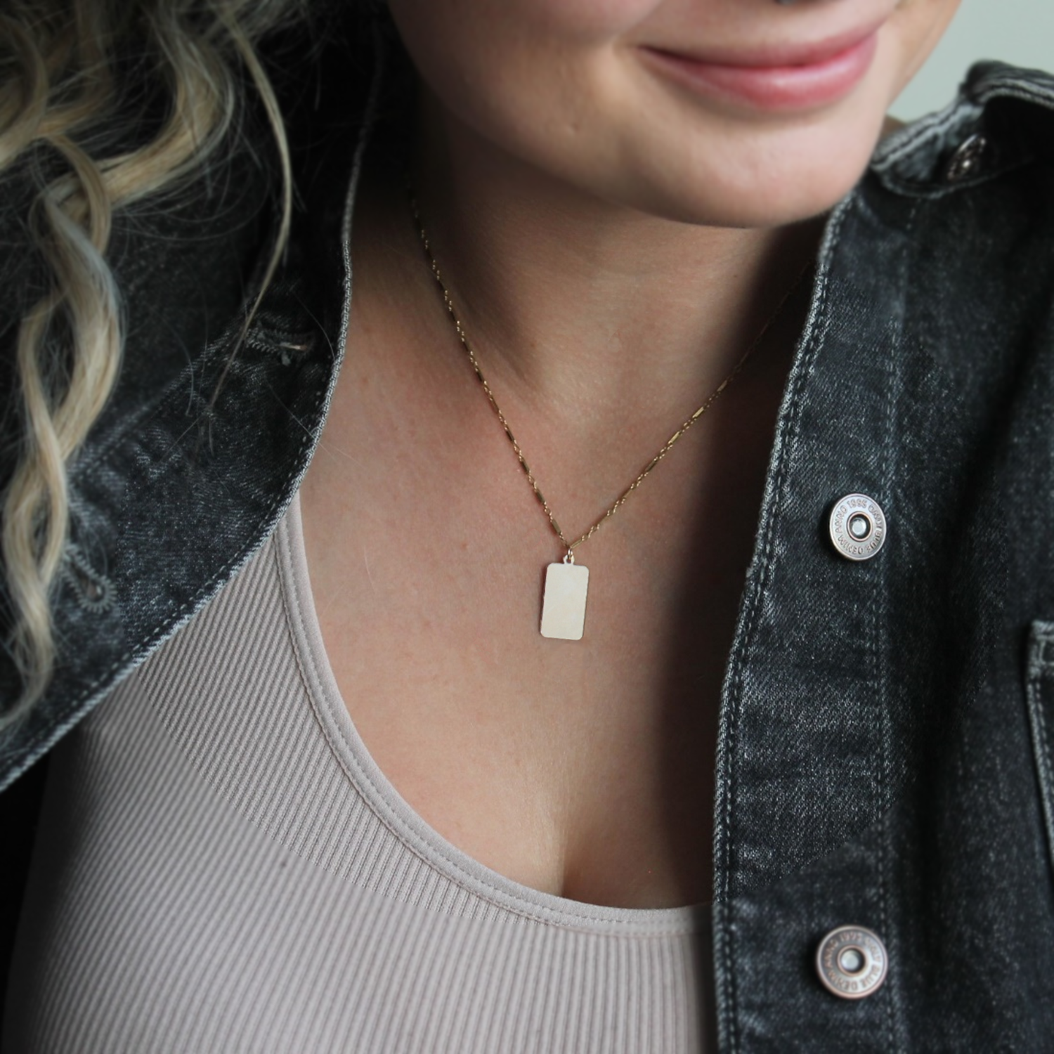 Large Engravable Rectangle Tag Pendant