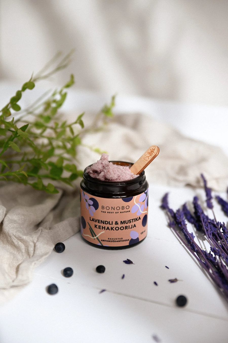 Blueberry Lavender Scrub – Soothes & Rejuvenates All Skin Types by BONOBO at www.brixbailey.com