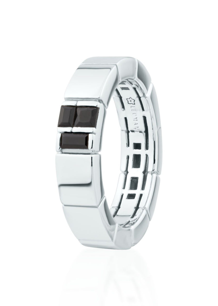 Rhodium-Plated 925 Silver Men's Ring with Nanocrystals – Timeless Elegance by Leomani at www.brixbailey.com