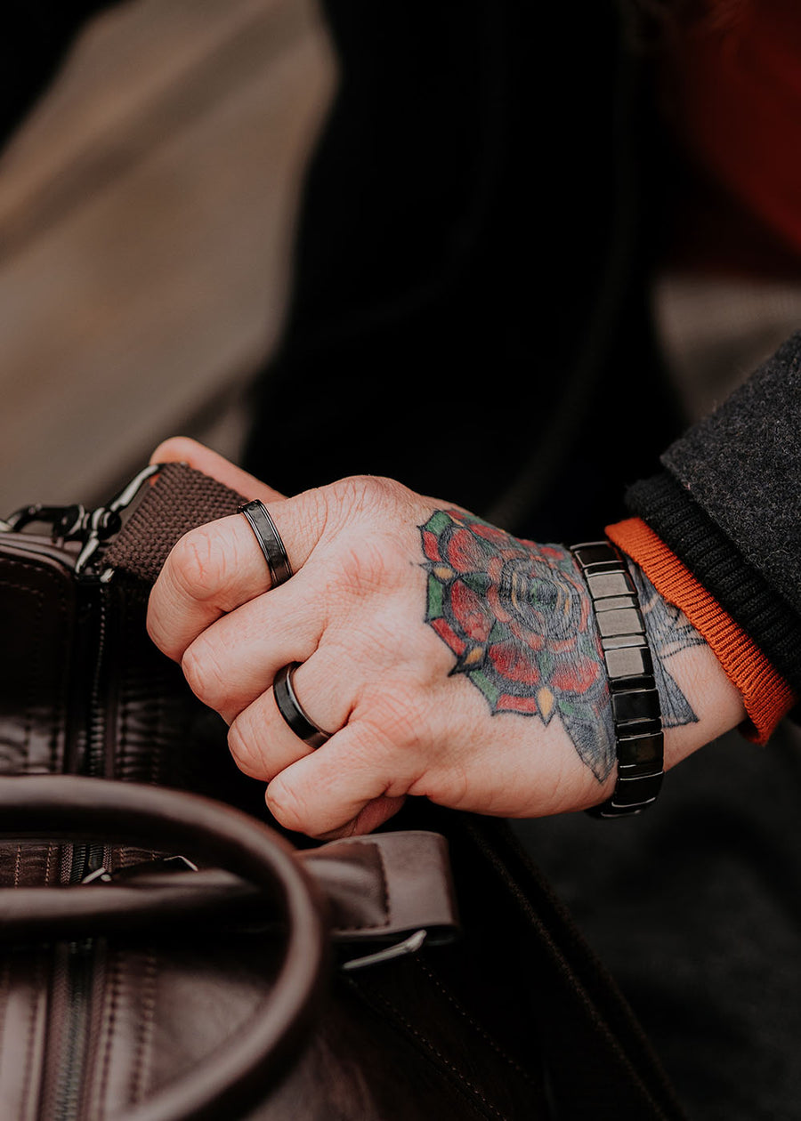 Classic Black Ceramic Men’s Bracelet – Adjustable & Stylish by Leomani at www.brixbailey.com