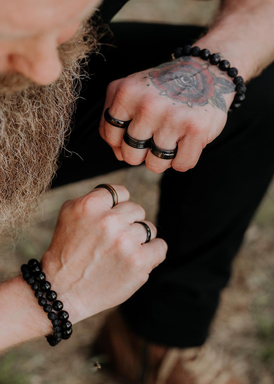 Ljonis Men's Black Ceramic Ring – Lightweight & Stylish 6mm by Leomani at www.brixbailey.com