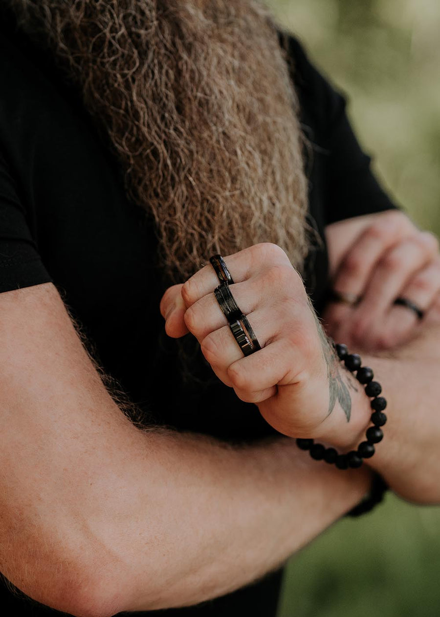 Men's Black Ceramic Ring – Sleek, Lightweight 3mm Design by Leomani at www.brixbailey.com