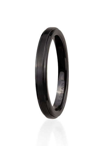 Men's Black Ceramic Ring – Lightweight & Sleek 3mm by Leomani at www.brixbailey.com