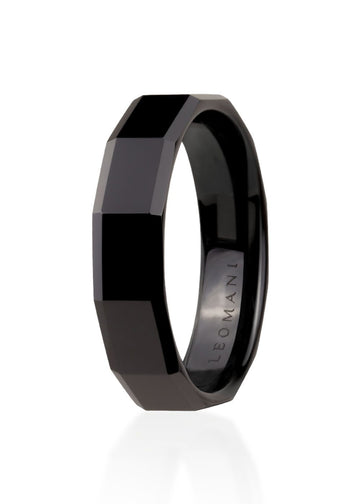 Singais Black Ceramic Men’s Ring – Modern & Durable by Leomani at www.brixbailey.com