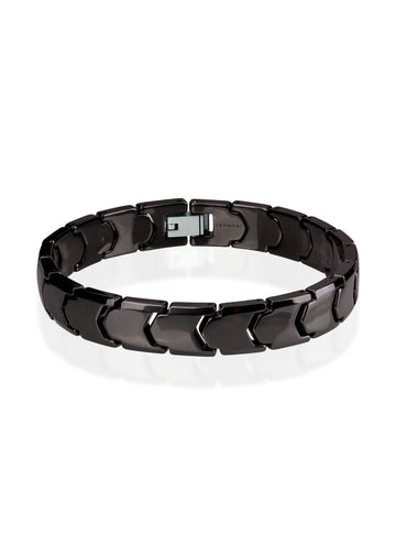 Elegant Black Ceramic Gent Bracelet – Classic Men’s Accessory by Leomani at www.brixbailey.com