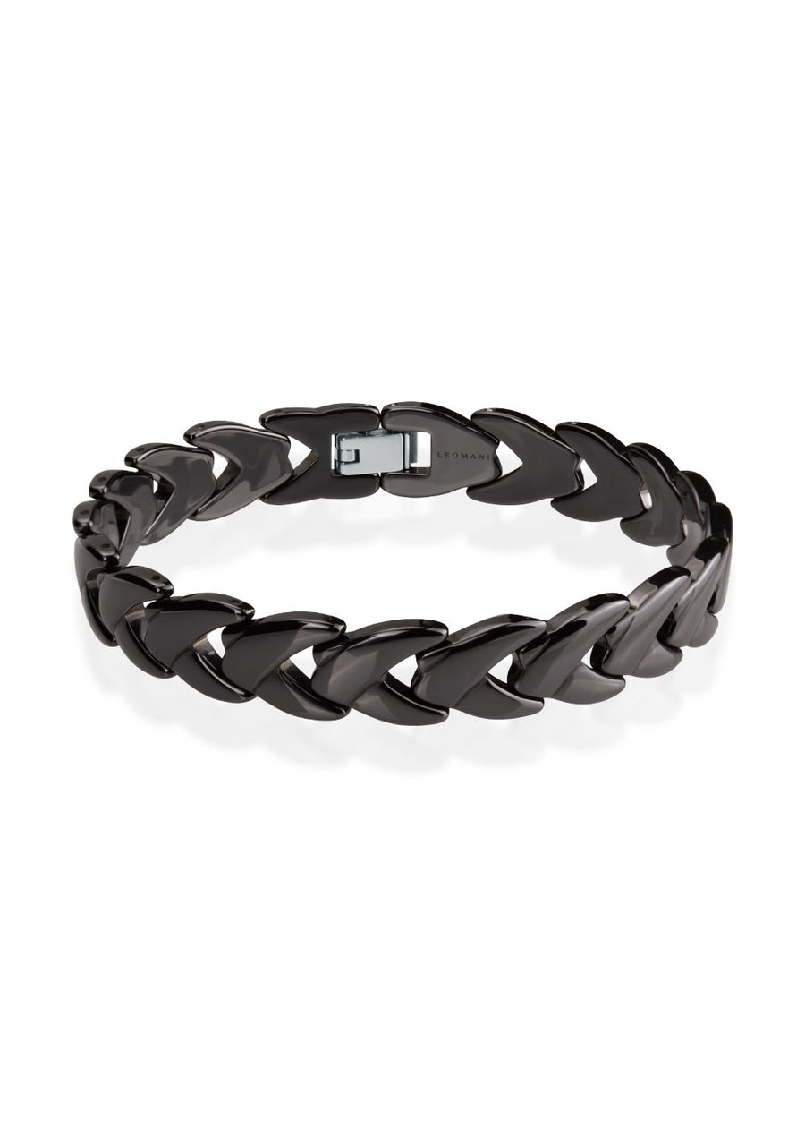 Rocco Men's Ceramic Bracelet – Classic Black, Adjustable Length by Leomani at www.brixbailey.com