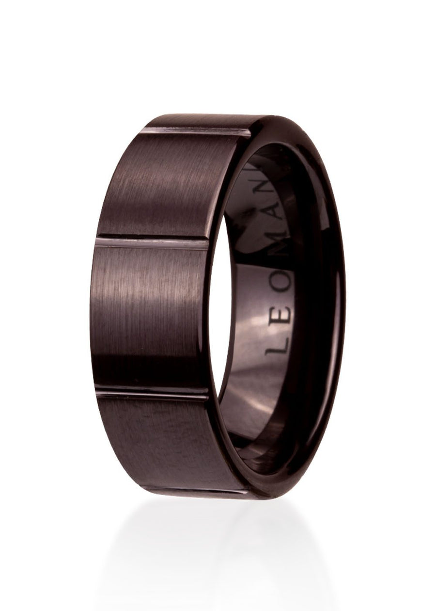 Leu Ceramic Men's Ring – Modern, Lightweight & Durable by Leomani at www.brixbailey.com