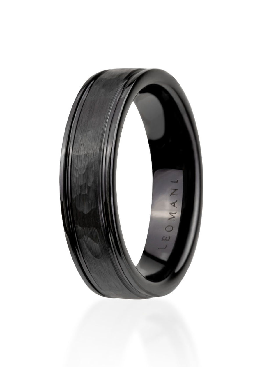 Rajona Men's Black Ceramic Ring – Lightweight & Stylish 6mm Band by Leomani at www.brixbailey.com