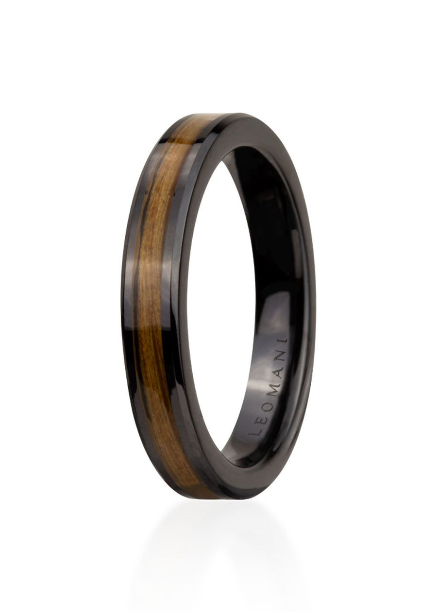 Raku Men’s Black Ceramic Ring – Classic & Lightweight by Leomani at www.brixbailey.com