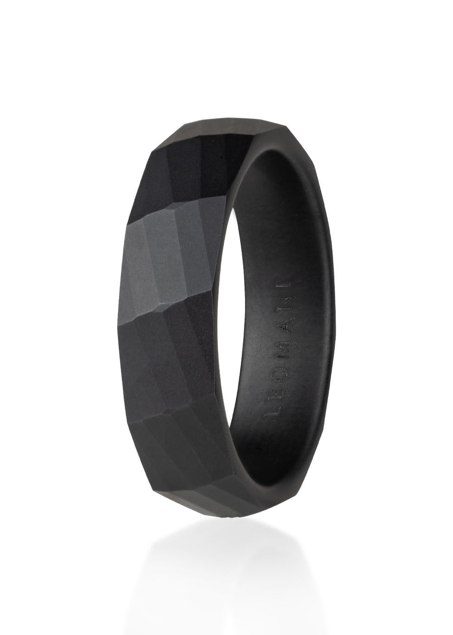 Black Ceramic Men's Ring – Lightweight, Durable & Modern by Leomani at www.brixbailey.com