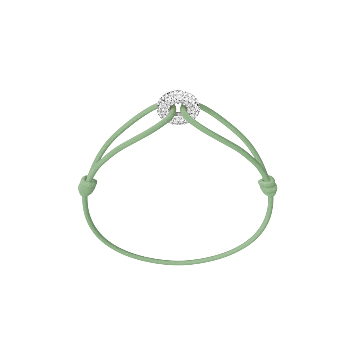 Mini Silver Soho Pavé Cord Bracelet