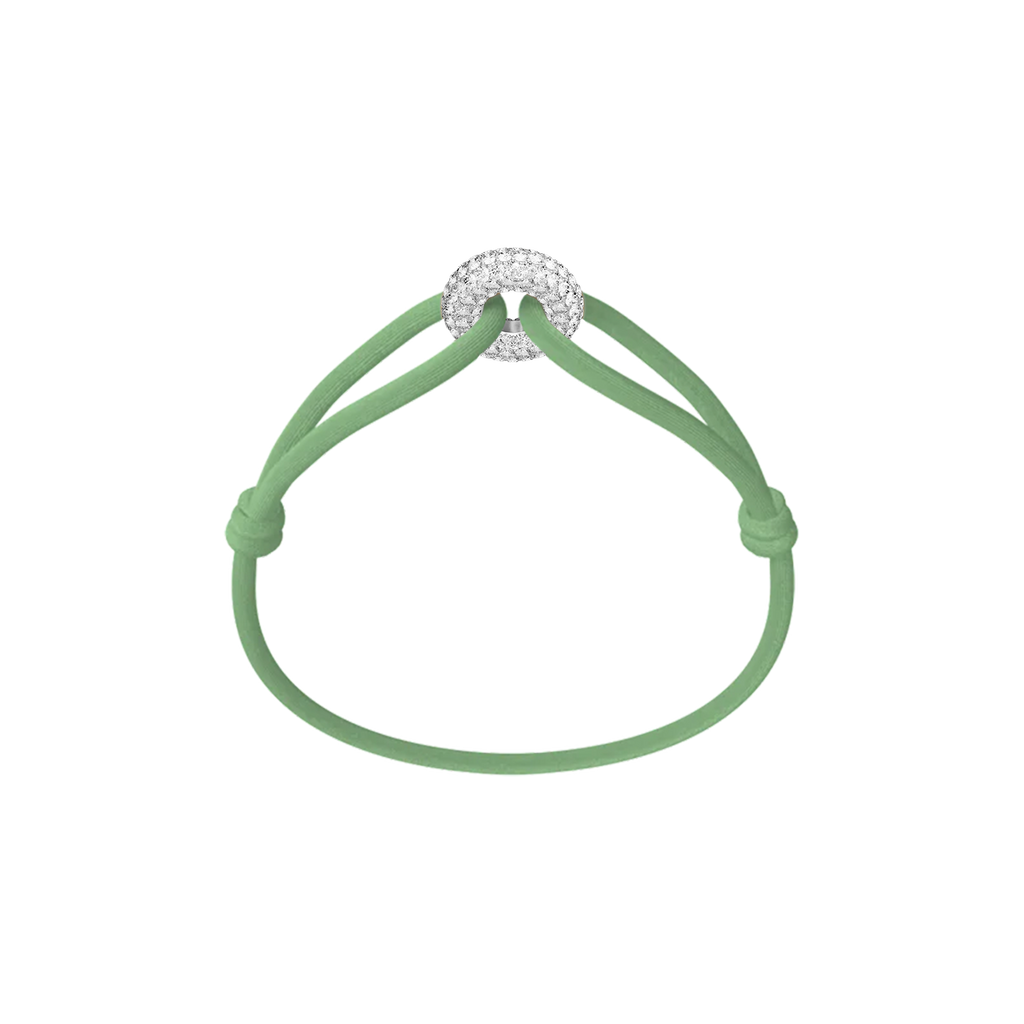 Silver Soho Pavé Cord Bracelet