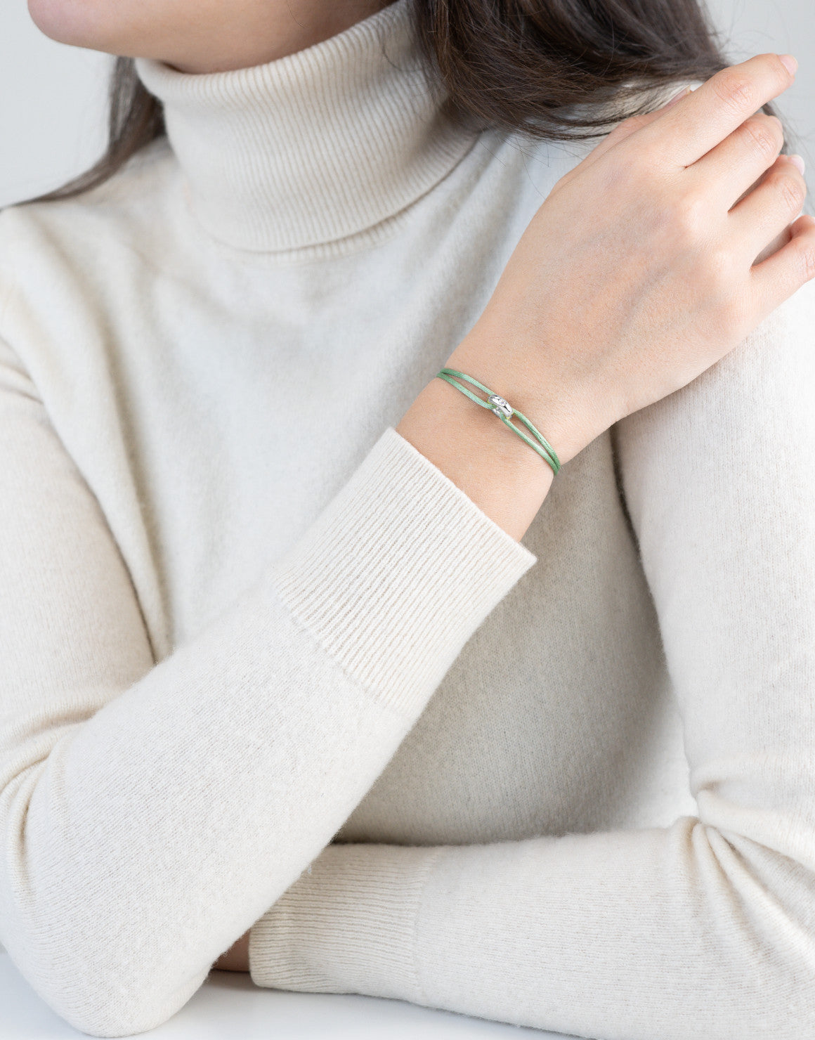 Mini Silver Soho Diamond Cord Bracelet