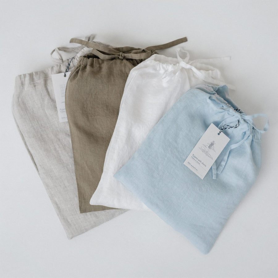 Verbena Linen Pyjama Set – Breathable & Handmade by Linen Tales at www.brixbailey.com