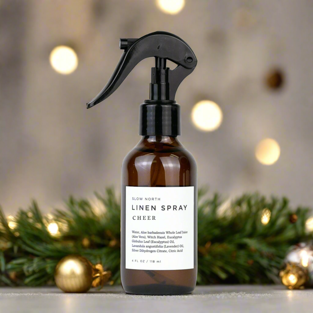 Cheer Linen Spray with Cinnamon, Cypress and Peppermint