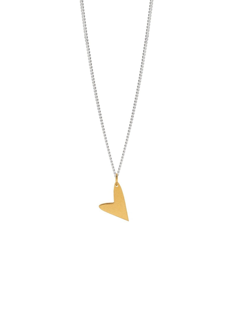 Sterling Silver Heart Pendant – 24kt Gold Plated & Sustainable by NO MORE at www.brixbailey.com