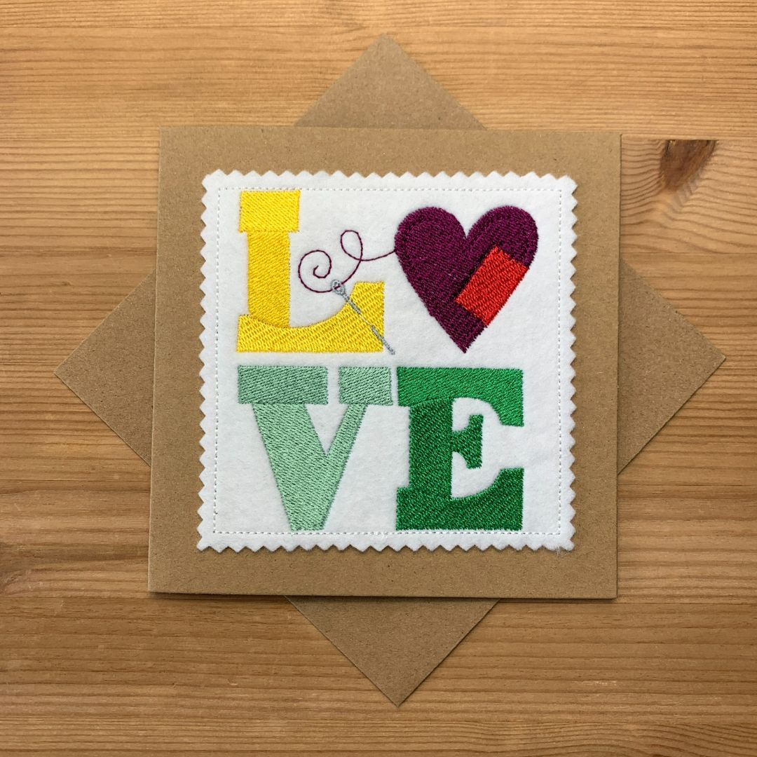 Love Sewing Embroidered Card