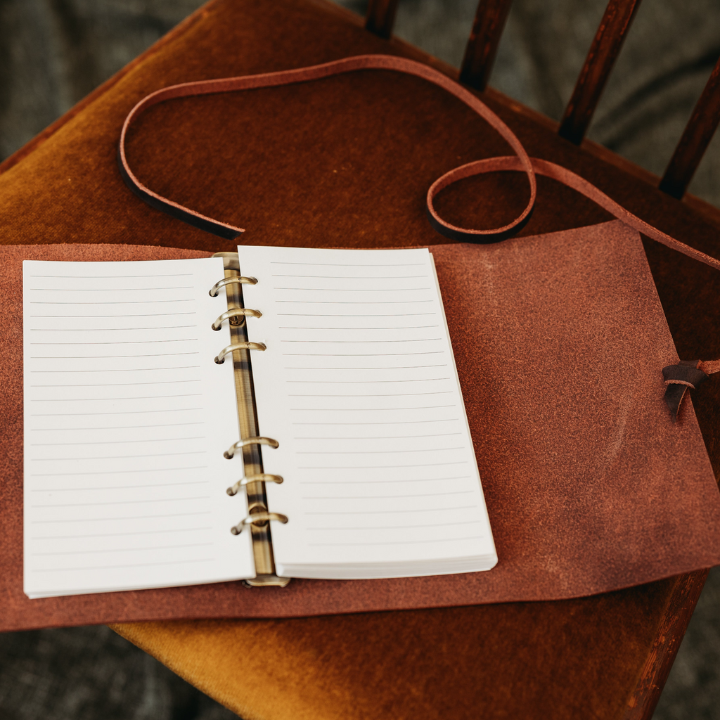 Brown Leather Journal with Pebble Grain Finish