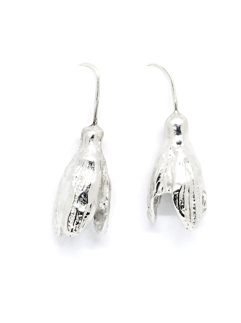 SPRING Snowdrops Silver Earrings – Handcrafted & Nature-Inspired by Agnes Veski Jewellery at www.brixbailey.com