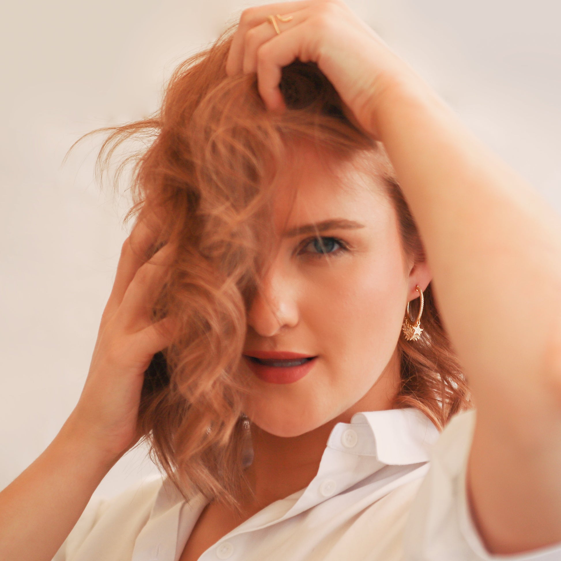 Lyra Star Hoop Earrings | 18K Gold Plated