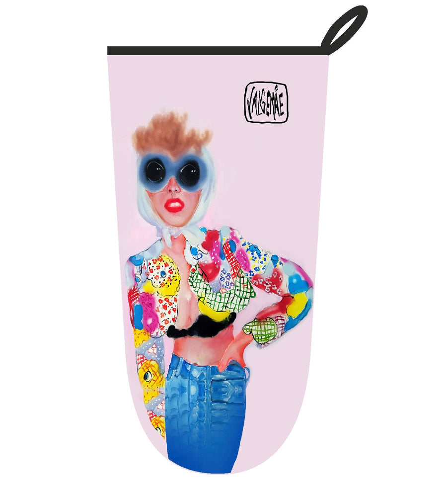 Chic in Moschino Oven Glove – Handmade & Stylish Artwork by Katrin Valgemäe at brixbailey.com