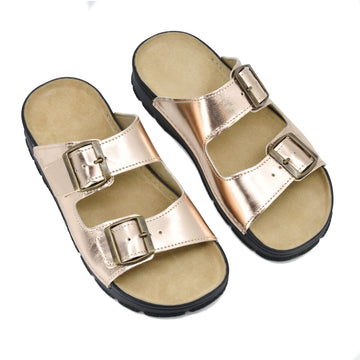 Meeliku Rose Gold Slides – Elegant, Handcrafted Comfort by Omaking at brixbailey.com