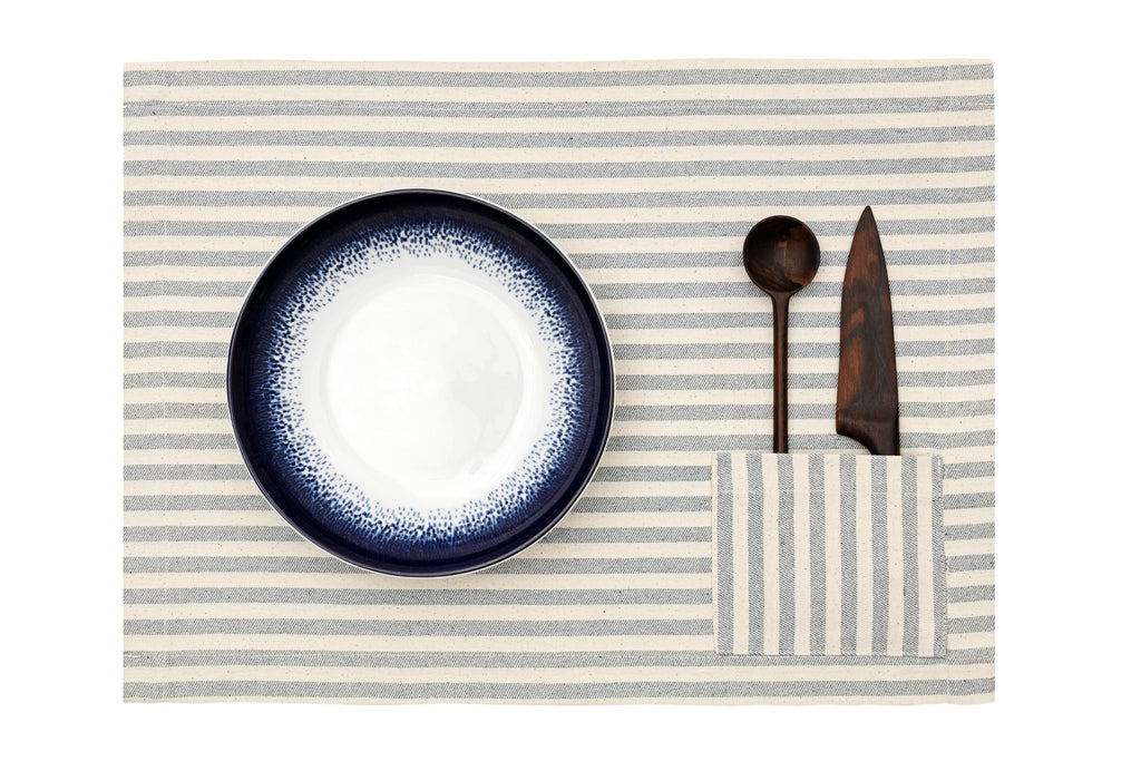 Denim Cotton Placemats with Pocket Set of 4