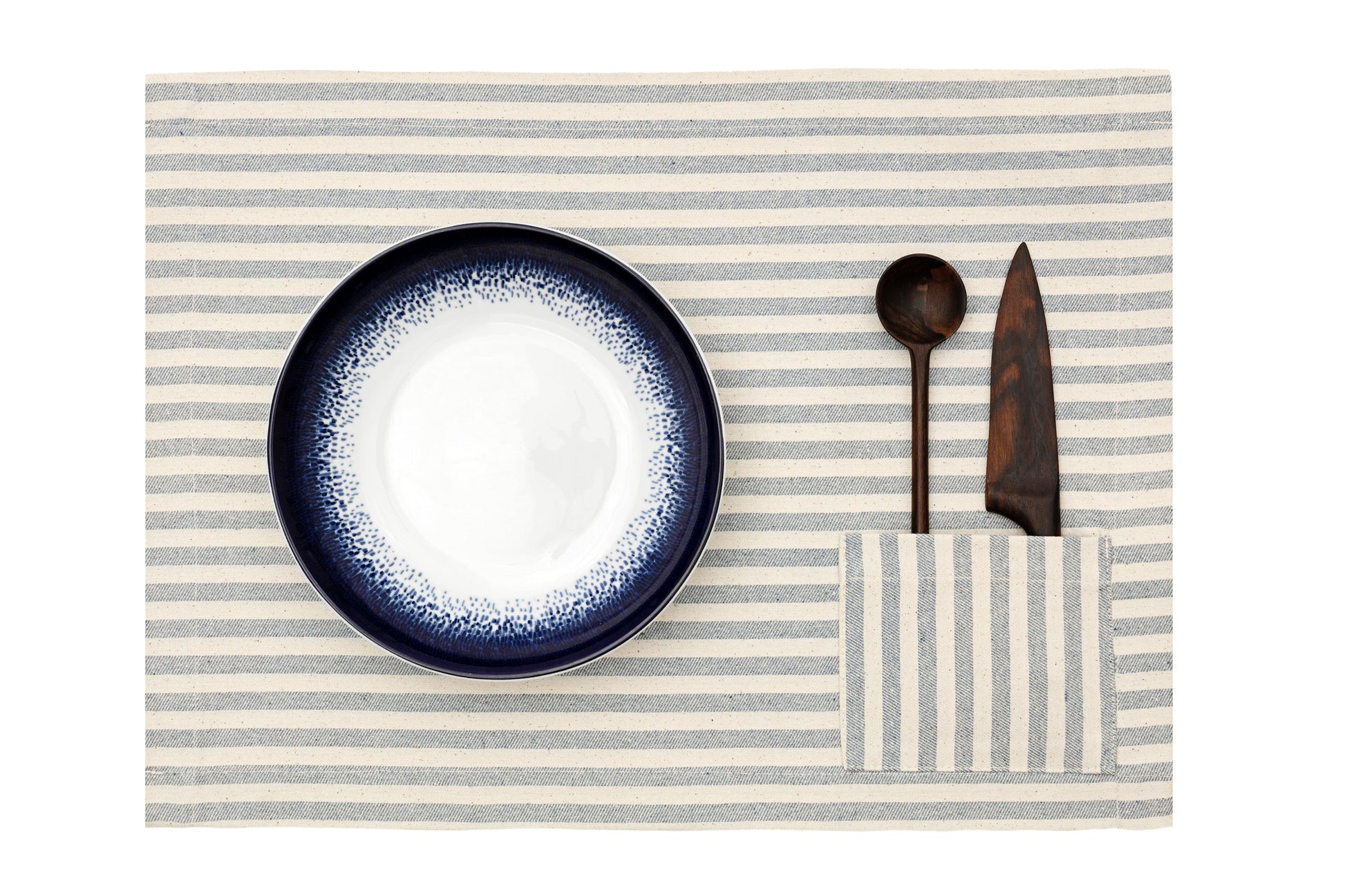 Denim Cotton Placemats with Pocket Set of 4