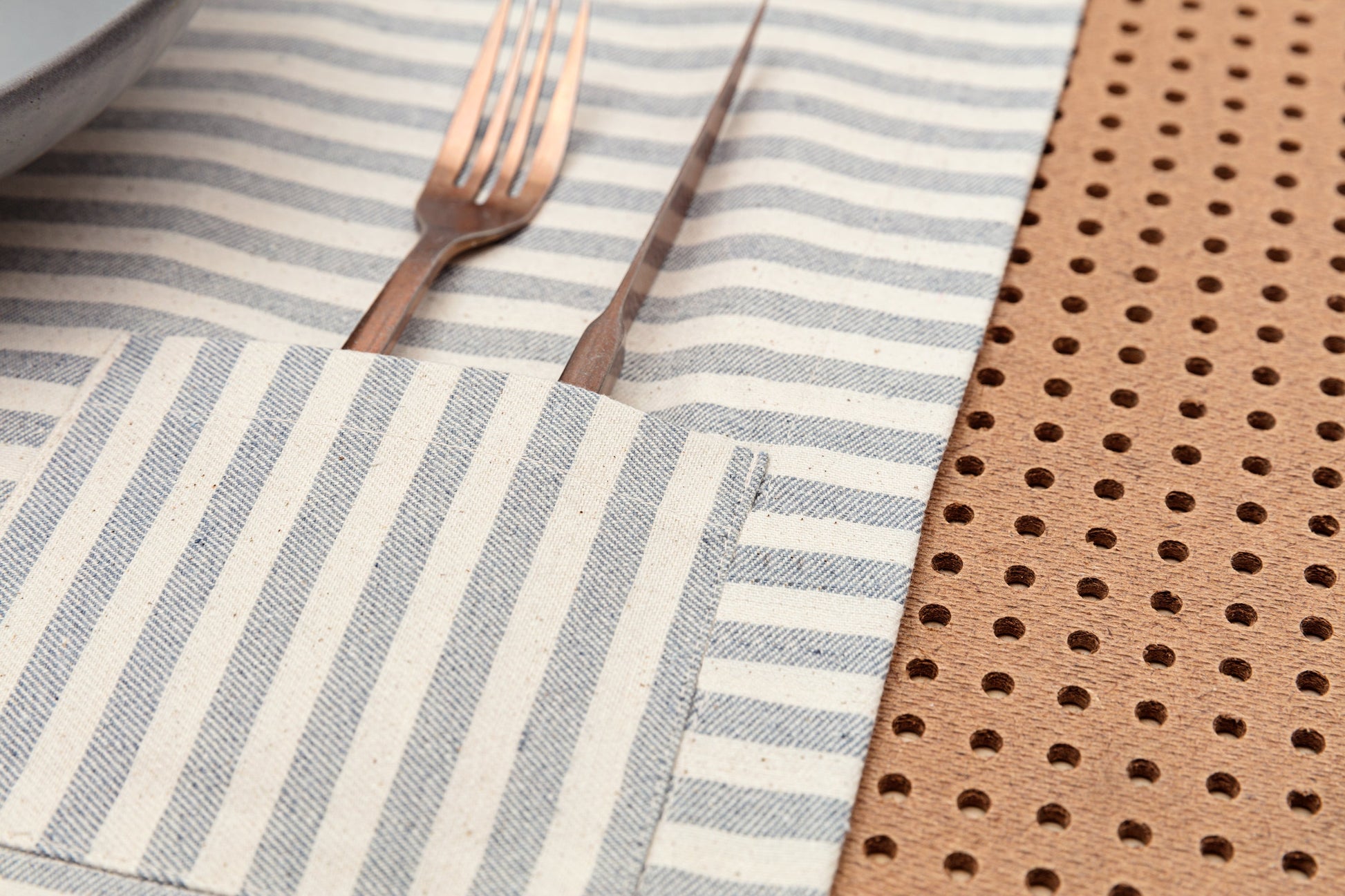 Denim Cotton Placemats with Pocket Set of 4