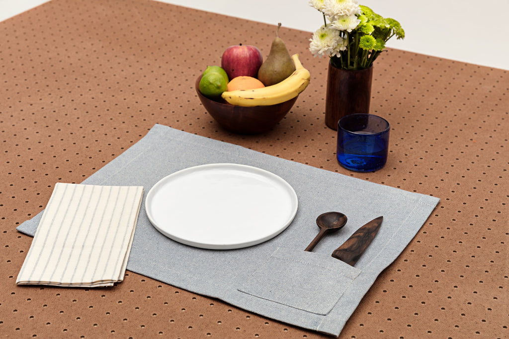Denim Cotton Placemats with Pocket Set of 4