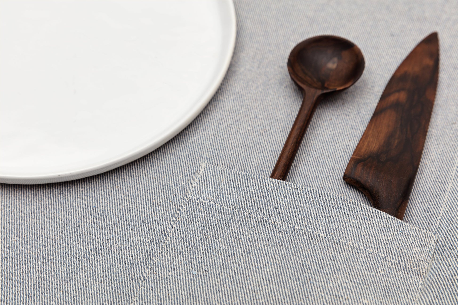 Denim Cotton Placemats with Pocket Set of 4