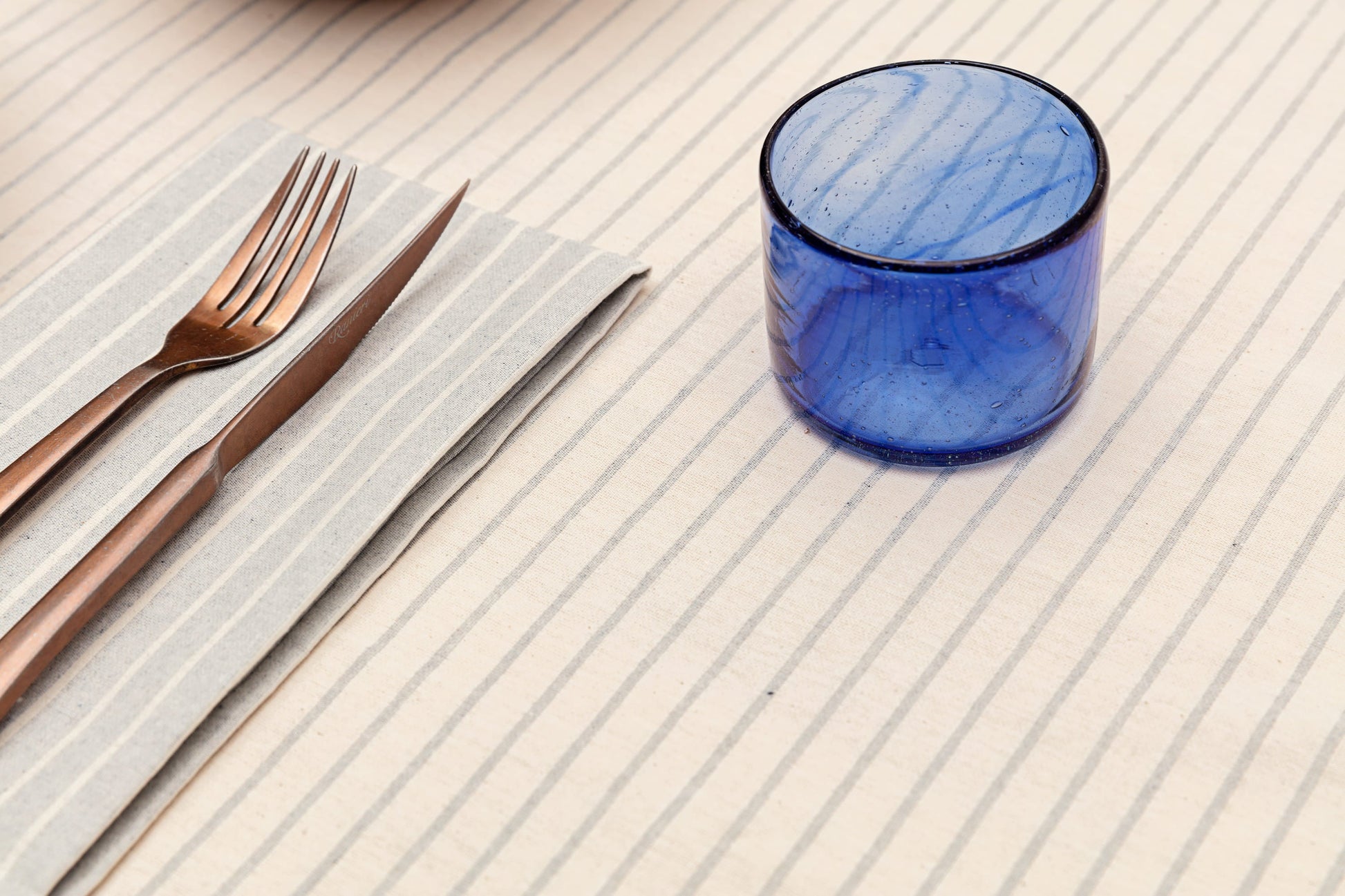 Pinstripe Cotton Tablecloth