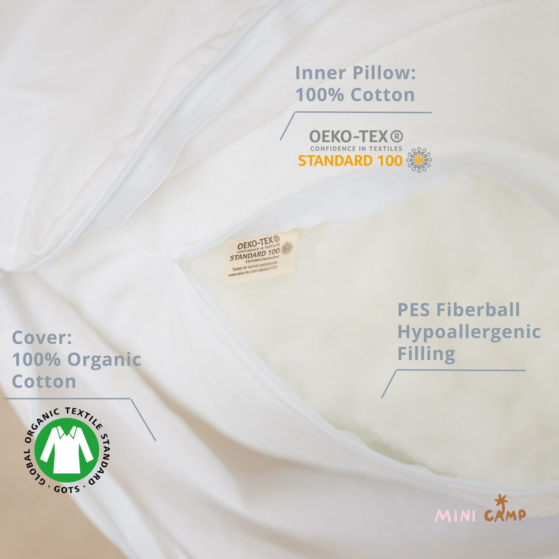 Full Body Maternity Pillow with Organic Cotton Cover