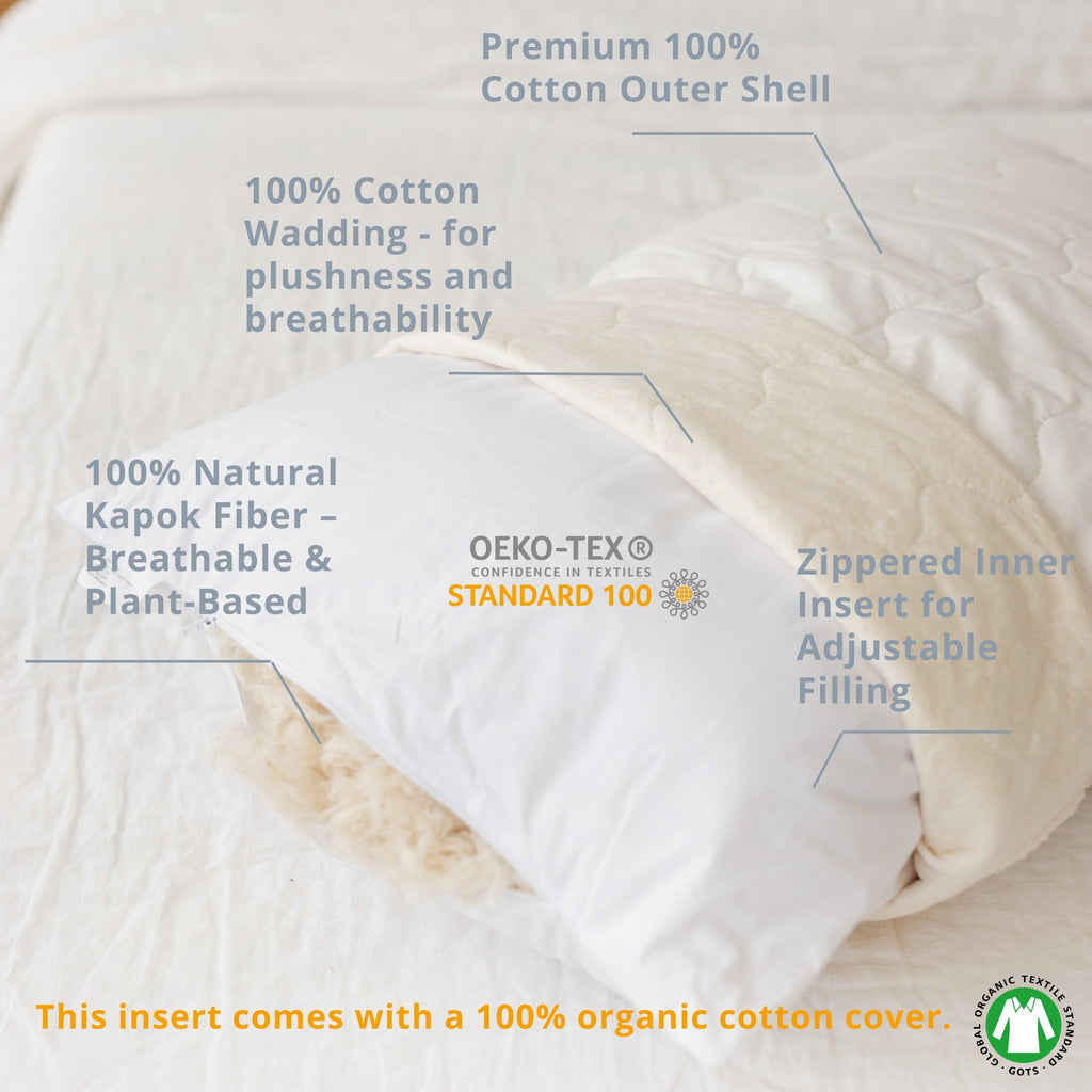 Full Body Maternity Pillow with Organic Floral Print Cover